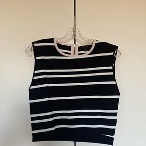 Ted Baker cropped black and white tank top - designer size 5 or a U.S size 12